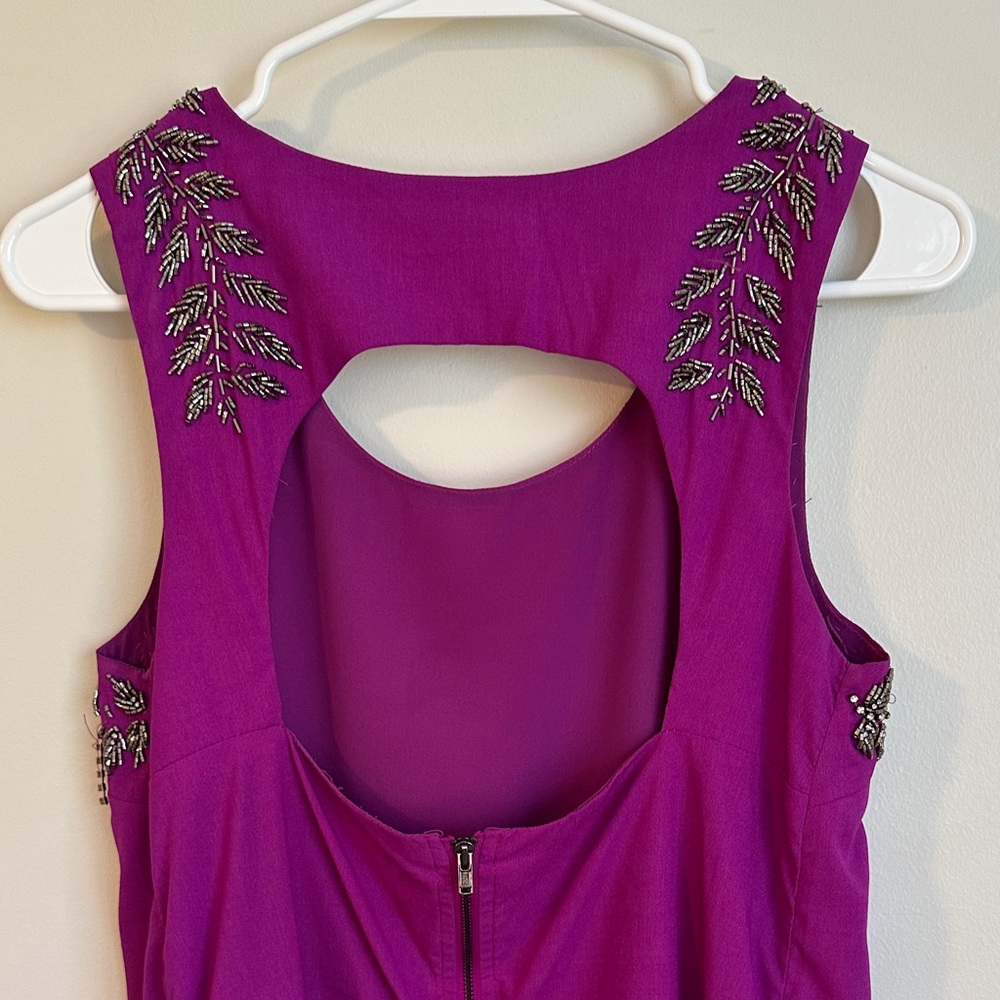 Sugarlips Purple Backless Dress with Embellished/Beaded Shoulders - Picture 6 of 8